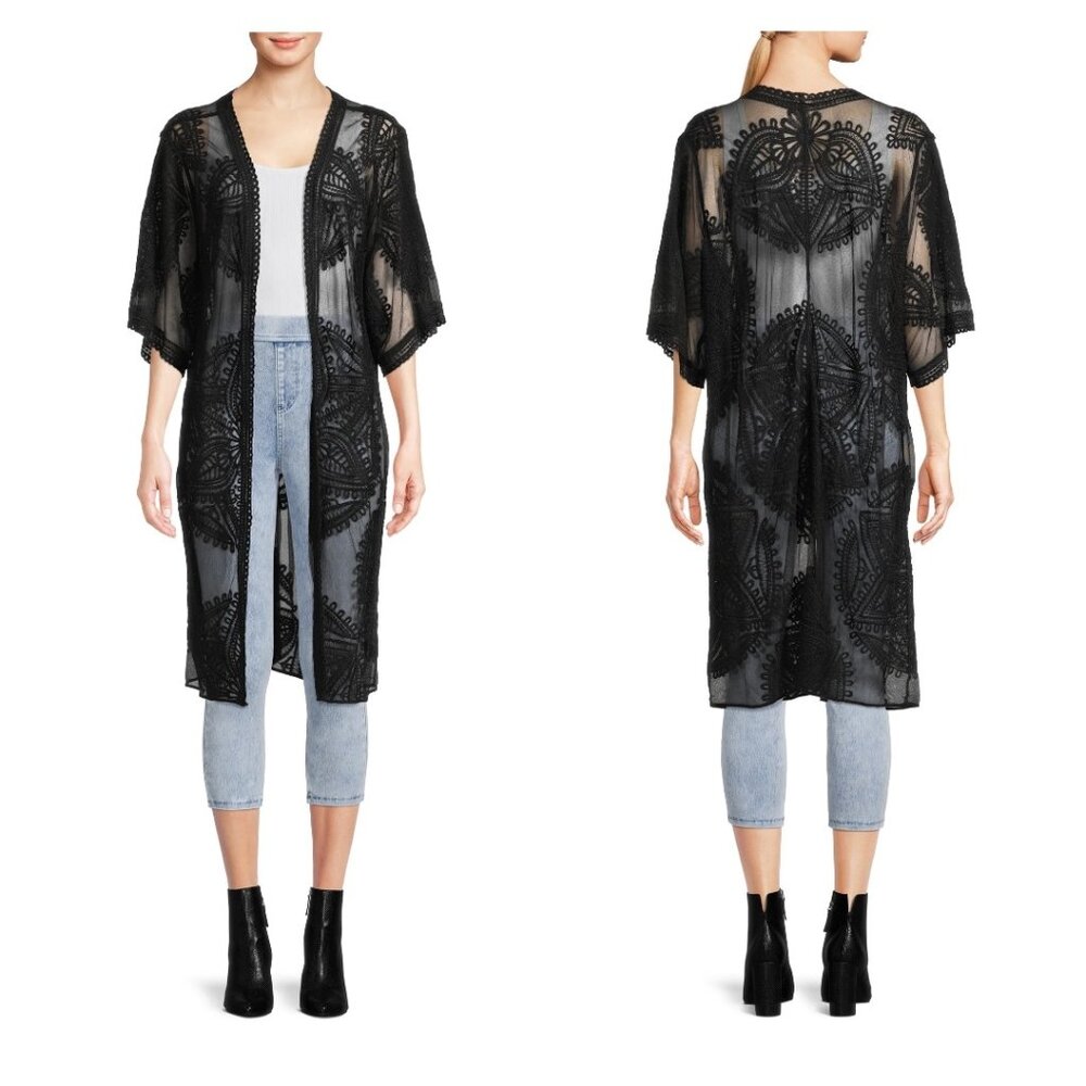 NWT Time and Tru Women's Black Soot Lace Layering Piece Size S/M